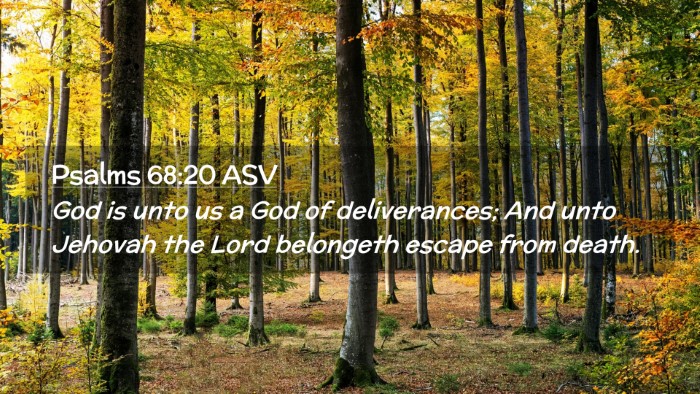 Picture 02 - Psalms 68:20 ASV Desktop Wallpaper - God is unto us a God of deliverances; And unto - Desktop Bible Verse Wallpaper