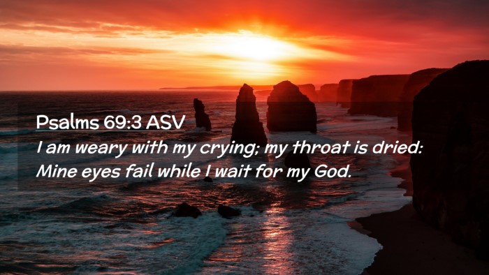 Picture 02 - Psalms 69:3 ASV Desktop Wallpaper - I am weary with my crying; my throat is dried: - Desktop Bible Verse Wallpaper