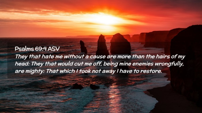 Picture 02 - Psalms 69:4 ASV Desktop Wallpaper - They that hate me without a cause are more than - Desktop Bible Verse Wallpaper