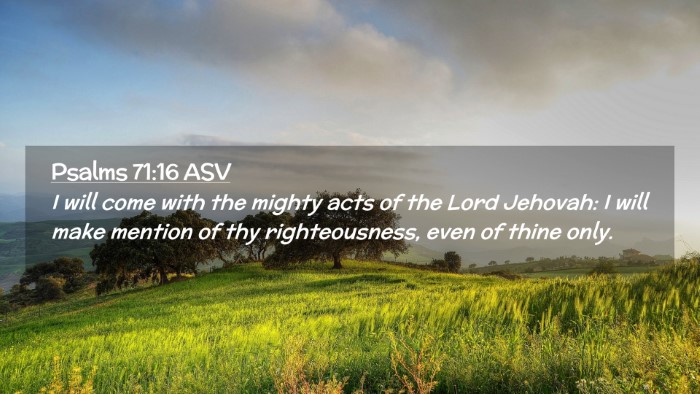 Picture 02 - Psalms 71:16 ASV Desktop Wallpaper - I will come with the mighty acts of the Lord - Desktop Bible Verse Wallpaper
