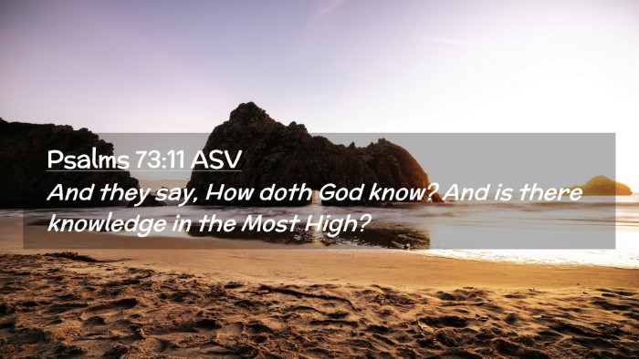Picture 02 - Psalms 73:11 ASV Desktop Wallpaper - And they say, How doth God know? And is there - Desktop Bible Verse Wallpaper
