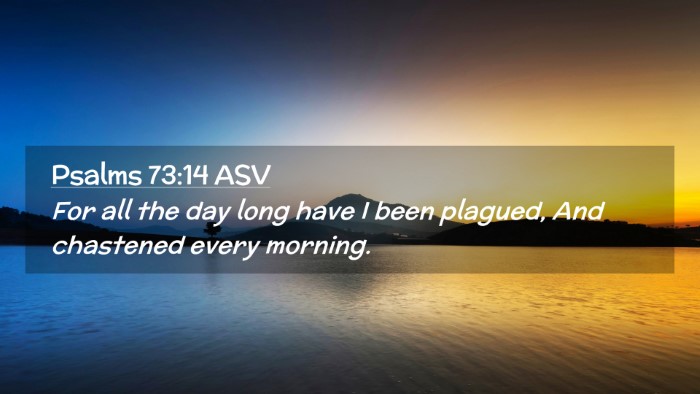 Picture 02 - Psalms 73:14 ASV Desktop Wallpaper - For all the day long have I been plagued, And - Desktop Bible Verse Wallpaper