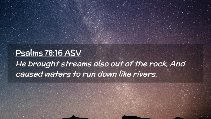 Picture 02 - Psalms 78:16 ASV Desktop Wallpaper - He brought streams also out of the rock, And - Desktop Bible Verse Wallpaper