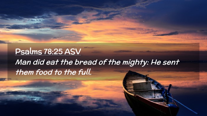 Picture 02 - Psalms 78:25 ASV Desktop Wallpaper - Man did eat the bread of the mighty: He sent them - Desktop Bible Verse Wallpaper