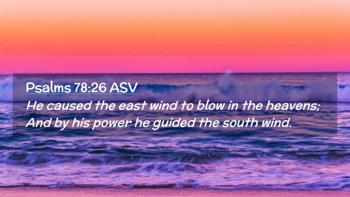 Picture 02 - Psalms 78:26 ASV Desktop Wallpaper - He caused the east wind to blow in the heavens; - Desktop Bible Verse Wallpaper