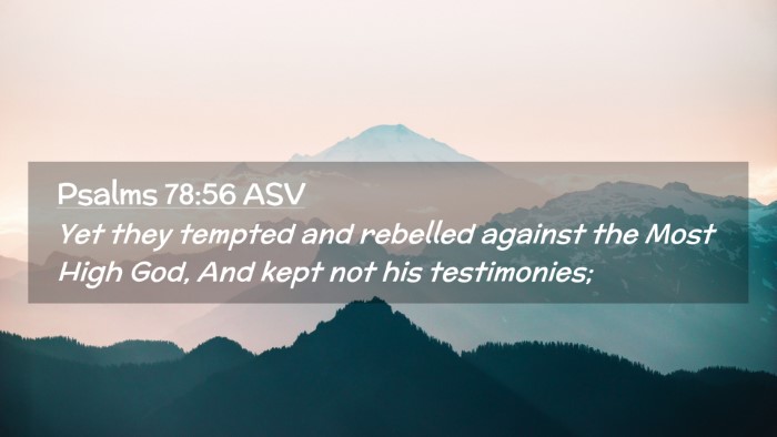 Picture 02 - Psalms 78:56 ASV Desktop Wallpaper - Yet they tempted and rebelled against the Most - Desktop Bible Verse Wallpaper
