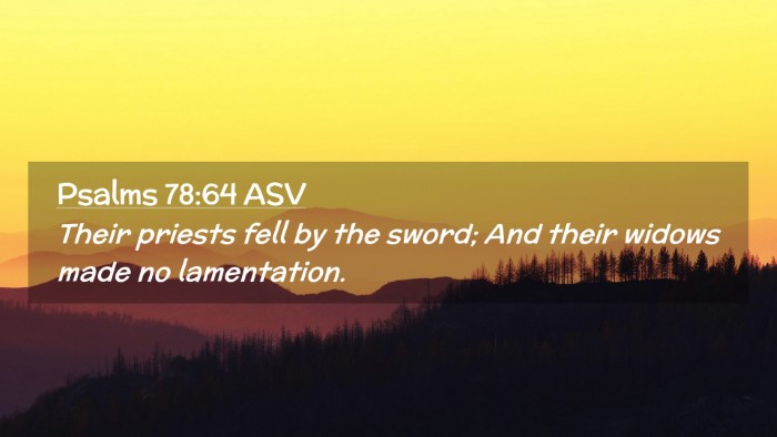 Picture 02 - Psalms 78:64 ASV Desktop Wallpaper - Their priests fell by the sword; And their widows - Desktop Bible Verse Wallpaper