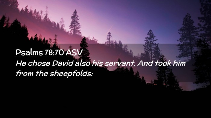 Picture 02 - Psalms 78:70 ASV Desktop Wallpaper - He chose David also his servant, And took him - Desktop Bible Verse Wallpaper