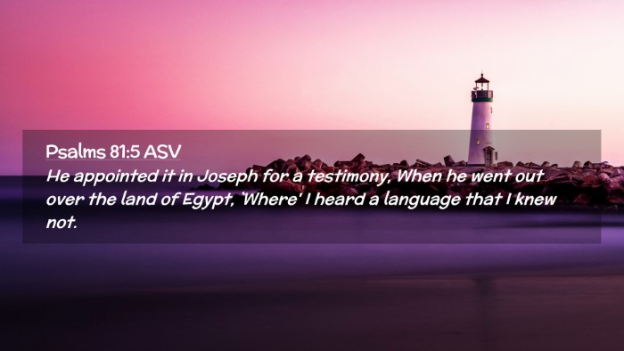 Picture 02 - Psalms 81:5 ASV Desktop Wallpaper - He appointed it in Joseph for a testimony, When - Desktop Bible Verse Wallpaper