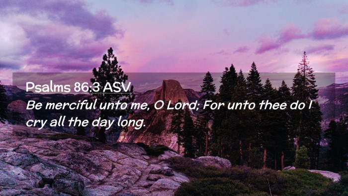Picture 02 - Psalms 86:3 ASV Desktop Wallpaper - Be merciful unto me, O Lord; For unto thee do I - Desktop Bible Verse Wallpaper