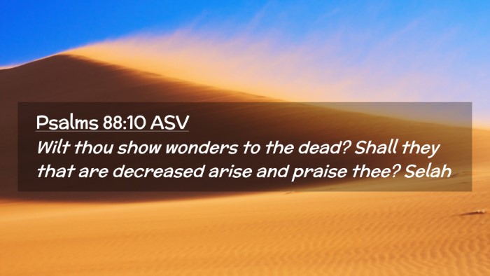 Picture 02 - Psalms 88:10 ASV Desktop Wallpaper - Wilt thou show wonders to the dead? Shall they - Desktop Bible Verse Wallpaper