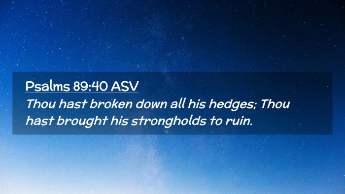 Picture 02 - Psalms 89:40 ASV Desktop Wallpaper - Thou hast broken down all his hedges; Thou hast - Desktop Bible Verse Wallpaper