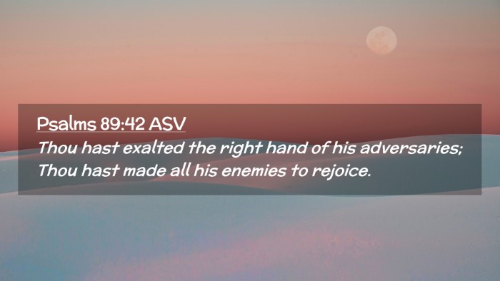 Picture 02 - Psalms 89:42 ASV Desktop Wallpaper - Thou hast exalted the right hand of his - Desktop Bible Verse Wallpaper