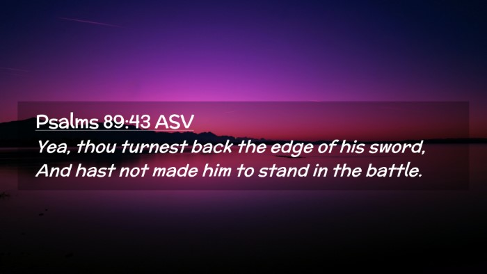 Picture 02 - Psalms 89:43 ASV Desktop Wallpaper - Yea, thou turnest back the edge of his sword, And - Desktop Bible Verse Wallpaper