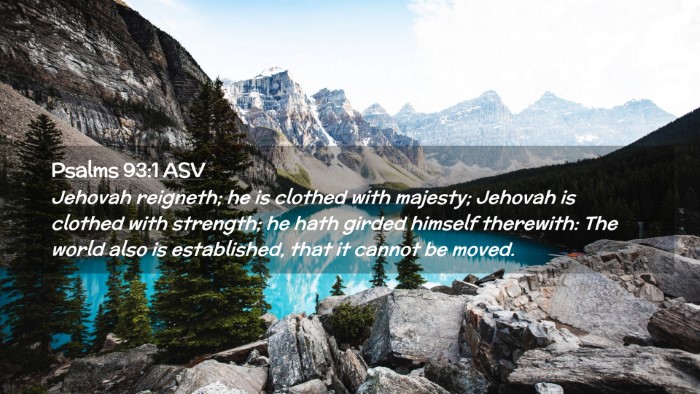 Picture 02 - Psalms 93:1 ASV Desktop Wallpaper - Jehovah reigneth; he is clothed with majesty; - Desktop Bible Verse Wallpaper