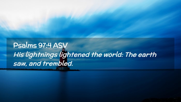 Picture 02 - Psalms 97:4 ASV Desktop Wallpaper - His lightnings lightened the world: The earth - Desktop Bible Verse Wallpaper
