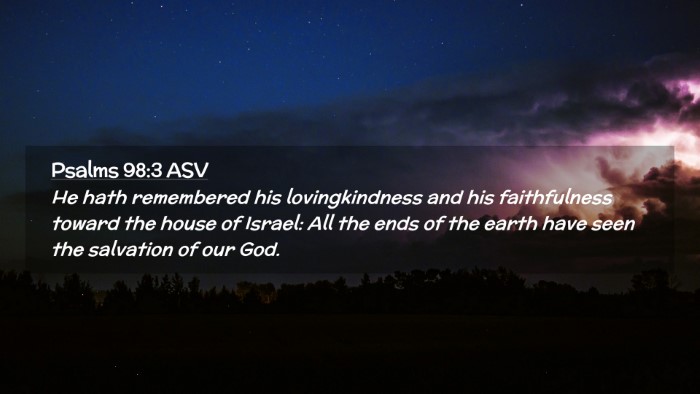 Picture 02 - Psalms 98:3 ASV Desktop Wallpaper - He hath remembered his lovingkindness and his - Desktop Bible Verse Wallpaper