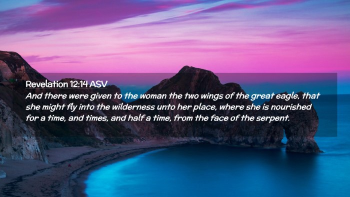 Picture 02 - Revelation 12:14 ASV Desktop Wallpaper - And there were given to the woman the two wings - Desktop Bible Verse Wallpaper