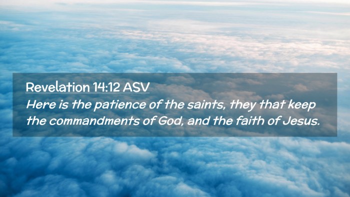 Picture 02 - Revelation 14:12 ASV Desktop Wallpaper - Here is the patience of the saints, they that - Desktop Bible Verse Wallpaper