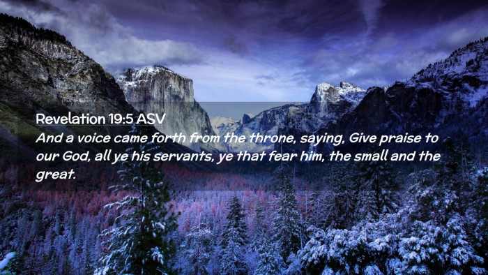 Picture 02 - Revelation 19:5 ASV Desktop Wallpaper - And a voice came forth from the throne, saying, - Desktop Bible Verse Wallpaper