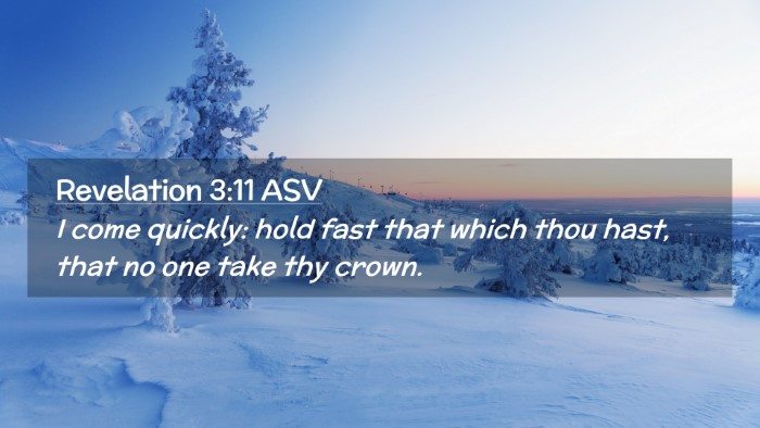 Picture 02 - Revelation 3:11 ASV Desktop Wallpaper - I come quickly: hold fast that which thou hast, - Desktop Bible Verse Wallpaper
