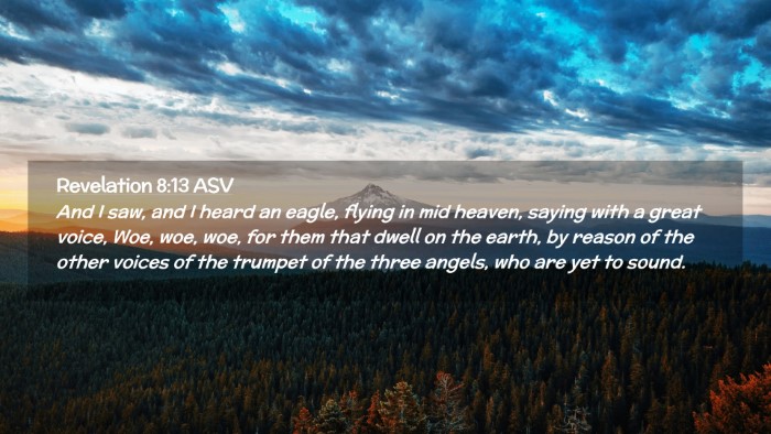 Picture 02 - Revelation 8:13 ASV Desktop Wallpaper - And I saw, and I heard an eagle, flying in mid - Desktop Bible Verse Wallpaper