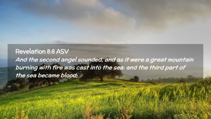 Picture 02 - Revelation 8:8 ASV Desktop Wallpaper - And the second angel sounded, and as it were a - Desktop Bible Verse Wallpaper