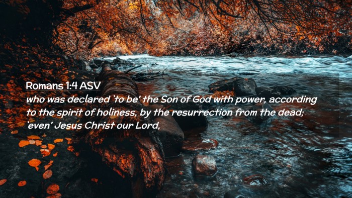Picture 02 - Romans 1:4 ASV Desktop Wallpaper - who was declared `to be' the Son of God with - Desktop Bible Verse Wallpaper