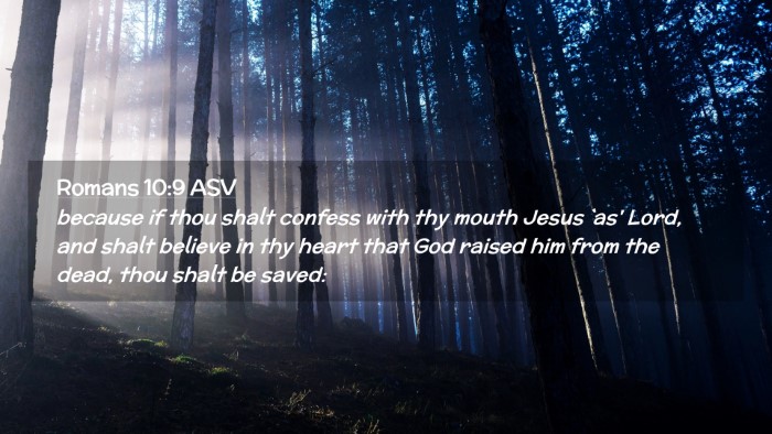 Picture 02 - Romans 10:9 ASV Desktop Wallpaper - because if thou shalt confess with thy mouth - Desktop Bible Verse Wallpaper