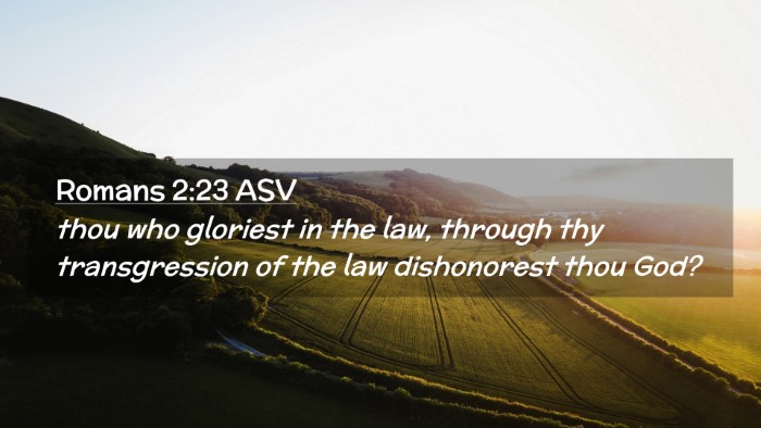 Picture 02 - Romans 2:23 ASV Desktop Wallpaper - thou who gloriest in the law, through thy - Desktop Bible Verse Wallpaper