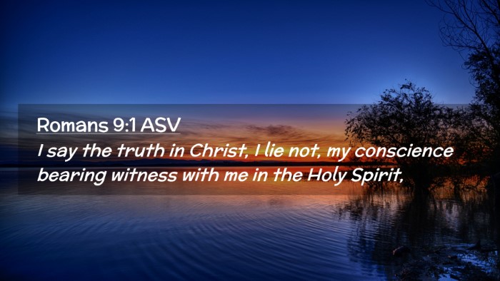 Picture 02 - Romans 9:1 ASV Desktop Wallpaper - I say the truth in Christ, I lie not, my - Desktop Bible Verse Wallpaper