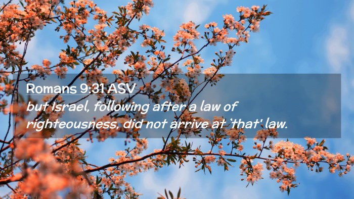 Picture 02 - Romans 9:31 ASV Desktop Wallpaper - but Israel, following after a law of - Desktop Bible Verse Wallpaper