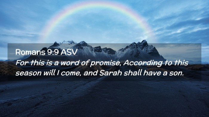 Picture 02 - Romans 9:9 ASV Desktop Wallpaper - For this is a word of promise, According to this - Desktop Bible Verse Wallpaper