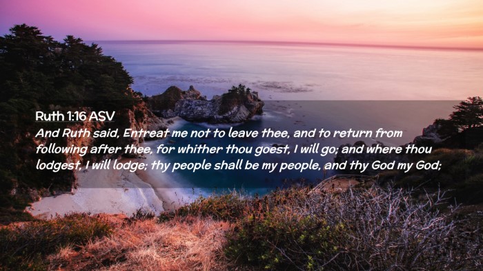 Picture 02 - Ruth 1:16 ASV Desktop Wallpaper - And Ruth said, Entreat me not to leave thee, and - Desktop Bible Verse Wallpaper