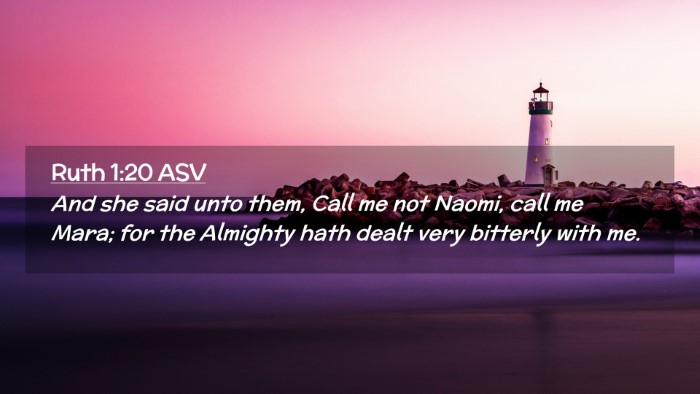 Picture 02 - Ruth 1:20 ASV Desktop Wallpaper - And she said unto them, Call me not Naomi, call - Desktop Bible Verse Wallpaper