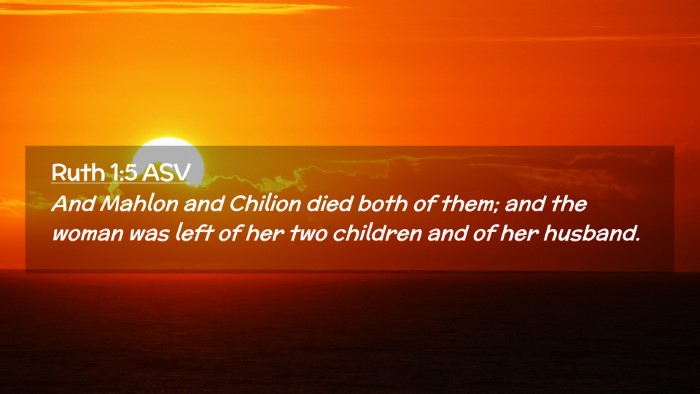Picture 02 - Ruth 1:5 ASV Desktop Wallpaper - And Mahlon and Chilion died both of them; and the - Desktop Bible Verse Wallpaper
