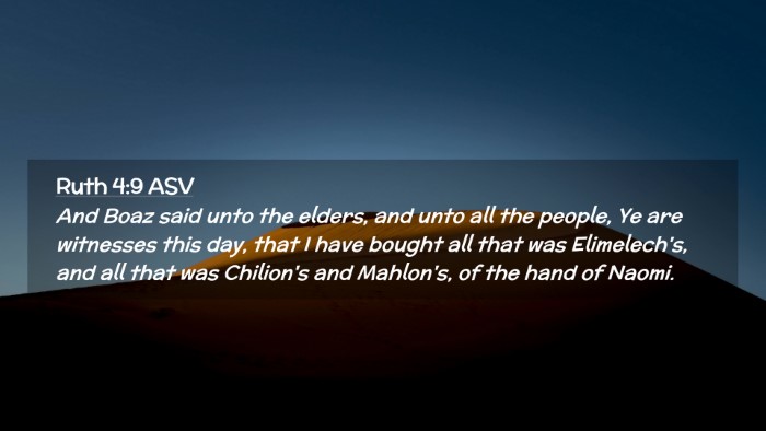 Picture 02 - Ruth 4:9 ASV Desktop Wallpaper - And Boaz said unto the elders, and unto all the - Desktop Bible Verse Wallpaper