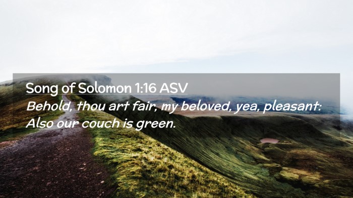 Picture 02 - Song of Solomon 1:16 ASV Desktop Wallpaper - Behold, thou art fair, my beloved, yea, pleasant: - Desktop Bible Verse Wallpaper