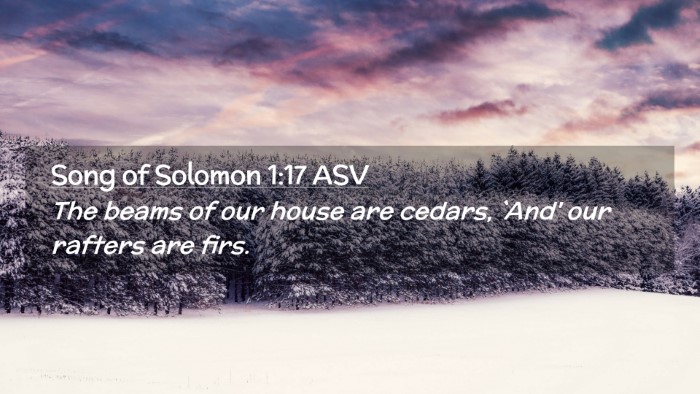 Picture 02 - Song of Solomon 1:17 ASV Desktop Wallpaper - The beams of our house are cedars, `And' our - Desktop Bible Verse Wallpaper
