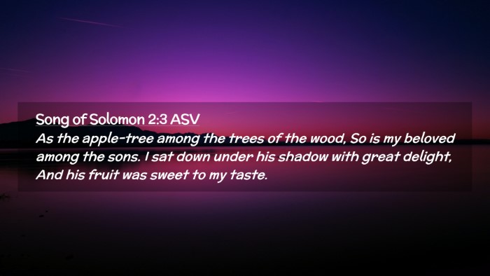 Picture 02 - Song of Solomon 2:3 ASV Desktop Wallpaper - As the apple-tree among the trees of the wood, So - Desktop Bible Verse Wallpaper