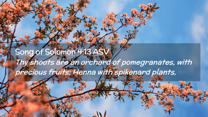 Picture 02 - Song of Solomon 4:13 ASV Desktop Wallpaper - Thy shoots are an orchard of pomegranates, with - Desktop Bible Verse Wallpaper