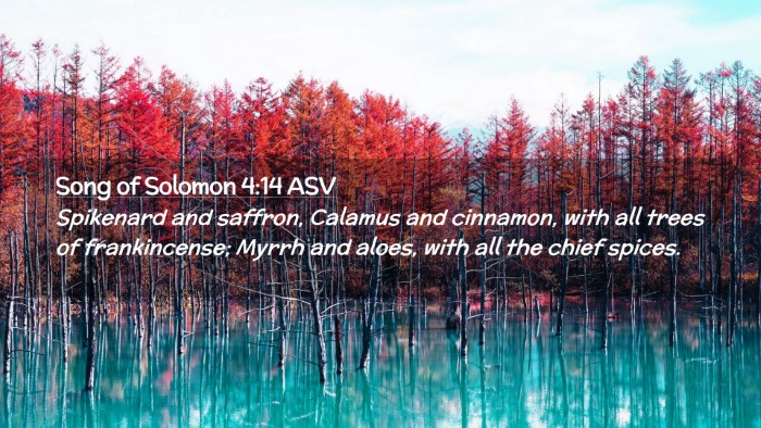 Picture 02 - Song of Solomon 4:14 ASV Desktop Wallpaper - Spikenard and saffron, Calamus and cinnamon, with - Desktop Bible Verse Wallpaper