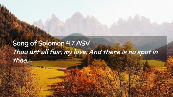 Picture 02 - Song of Solomon 4:7 ASV Desktop Wallpaper - Thou art all fair, my love; And there is no spot - Desktop Bible Verse Wallpaper