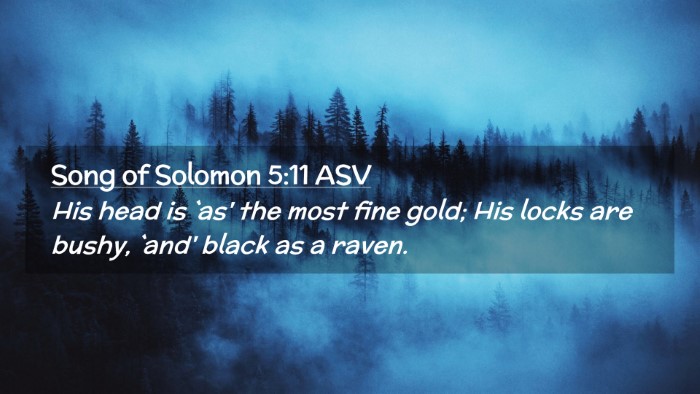 Picture 02 - Song of Solomon 5:11 ASV Desktop Wallpaper - His head is `as' the most fine gold; His locks - Desktop Bible Verse Wallpaper