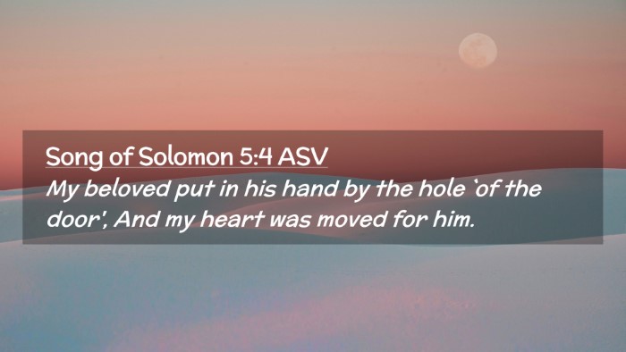 Picture 02 - Song of Solomon 5:4 ASV Desktop Wallpaper - My beloved put in his hand by the hole `of the - Desktop Bible Verse Wallpaper