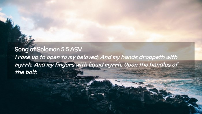 Picture 02 - Song of Solomon 5:5 ASV Desktop Wallpaper - I rose up to open to my beloved; And my hands - Desktop Bible Verse Wallpaper