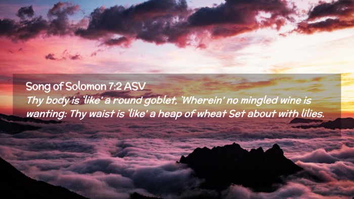 Picture 02 - Song of Solomon 7:2 ASV Desktop Wallpaper - Thy body is `like' a round goblet, `Wherein' no - Desktop Bible Verse Wallpaper