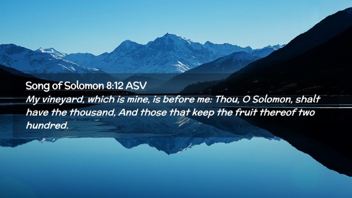 Picture 02 - Song of Solomon 8:12 ASV Desktop Wallpaper - My vineyard, which is mine, is before me: Thou, O - Desktop Bible Verse Wallpaper
