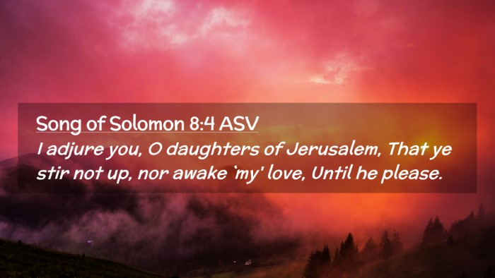 Picture 02 - Song of Solomon 8:4 ASV Desktop Wallpaper - I adjure you, O daughters of Jerusalem, That ye - Desktop Bible Verse Wallpaper