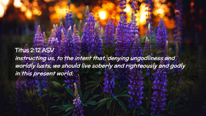 Picture 02 - Titus 2:12 ASV Desktop Wallpaper - instructing us, to the intent that, denying - Desktop Bible Verse Wallpaper